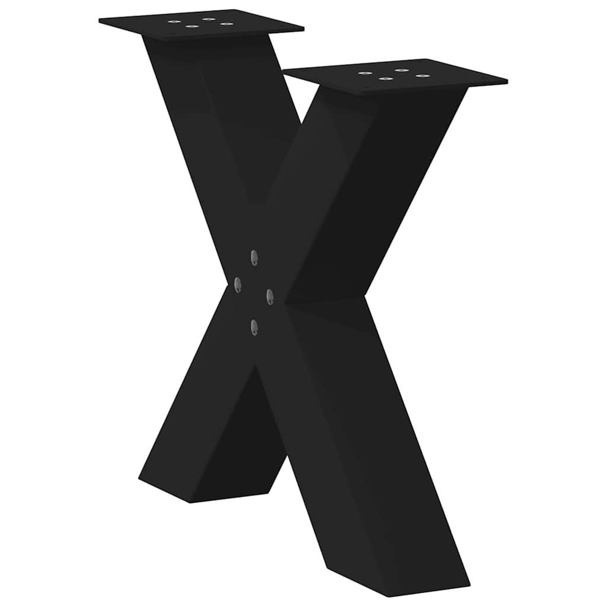 Voir la diapositive 4 : VIDAXL Pieds de table basse forme de X 2 pcs noir 50x(42-43) cm acier