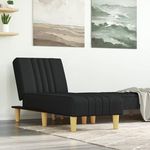 VIDAXL Chaise longue noir tissu