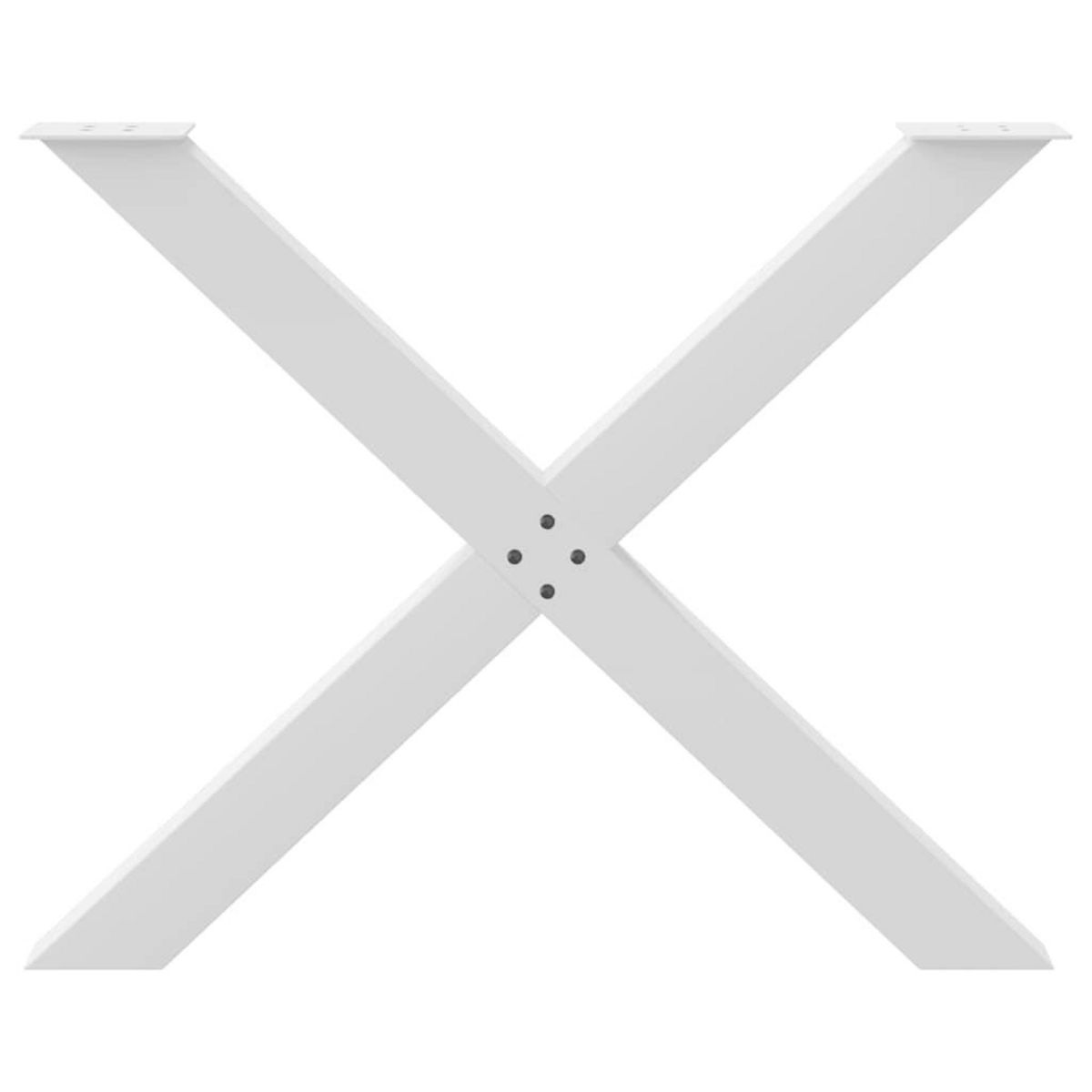 VIDAXL Pieds de table a manger forme de X 3 pcs blanc 90x(72-73) cm