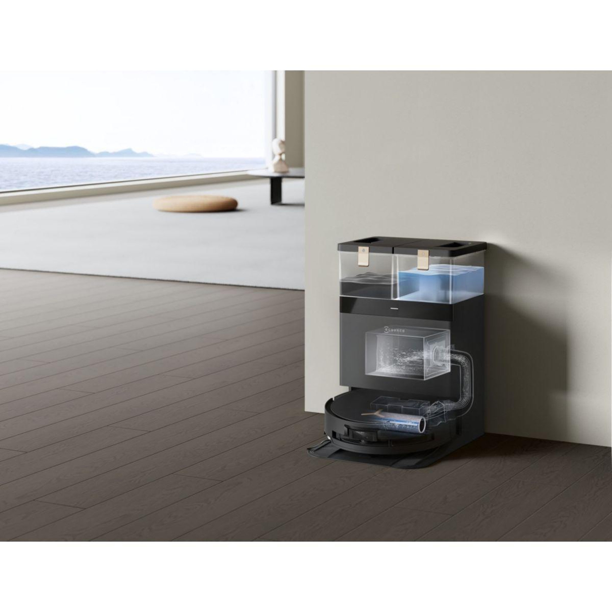 Voir la diapositive 3 : ECOVACS Robot Aspirateur Laveur Deebot X8 Pro Omni Black EU