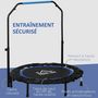 Voir la diapositive 6 : HOMCOM Trampoline de fitness gym pliable - poignée réglable, 28 ressorts - Ø 102 cm - noir bleu