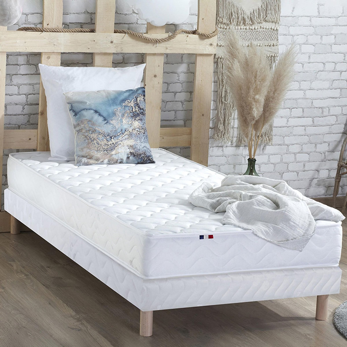 IDLITERIE Sommier à lattes blanc