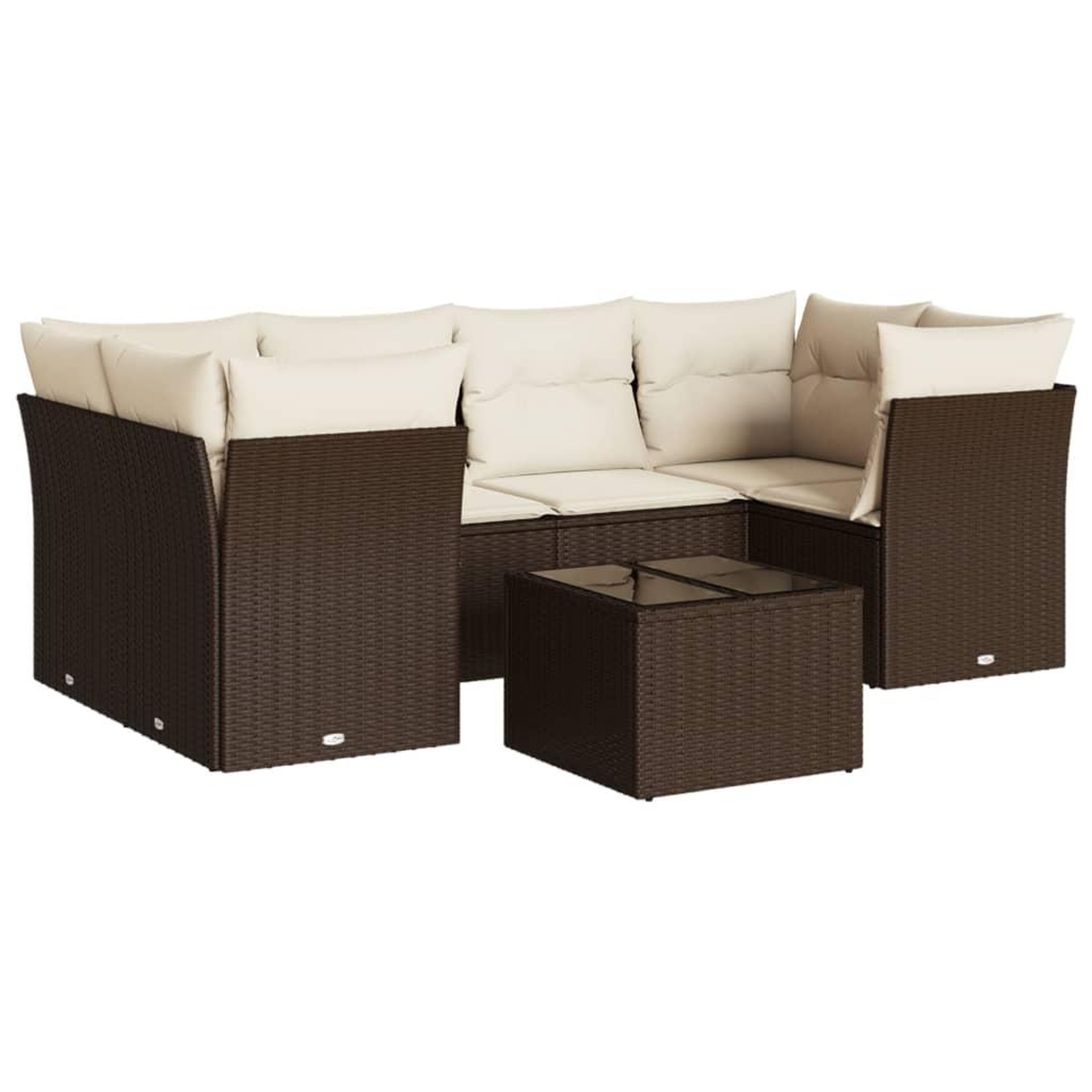 Voir la diapositive 2 : VIDAXL Salon de jardin avec coussins 7 pcs marron resine tressee