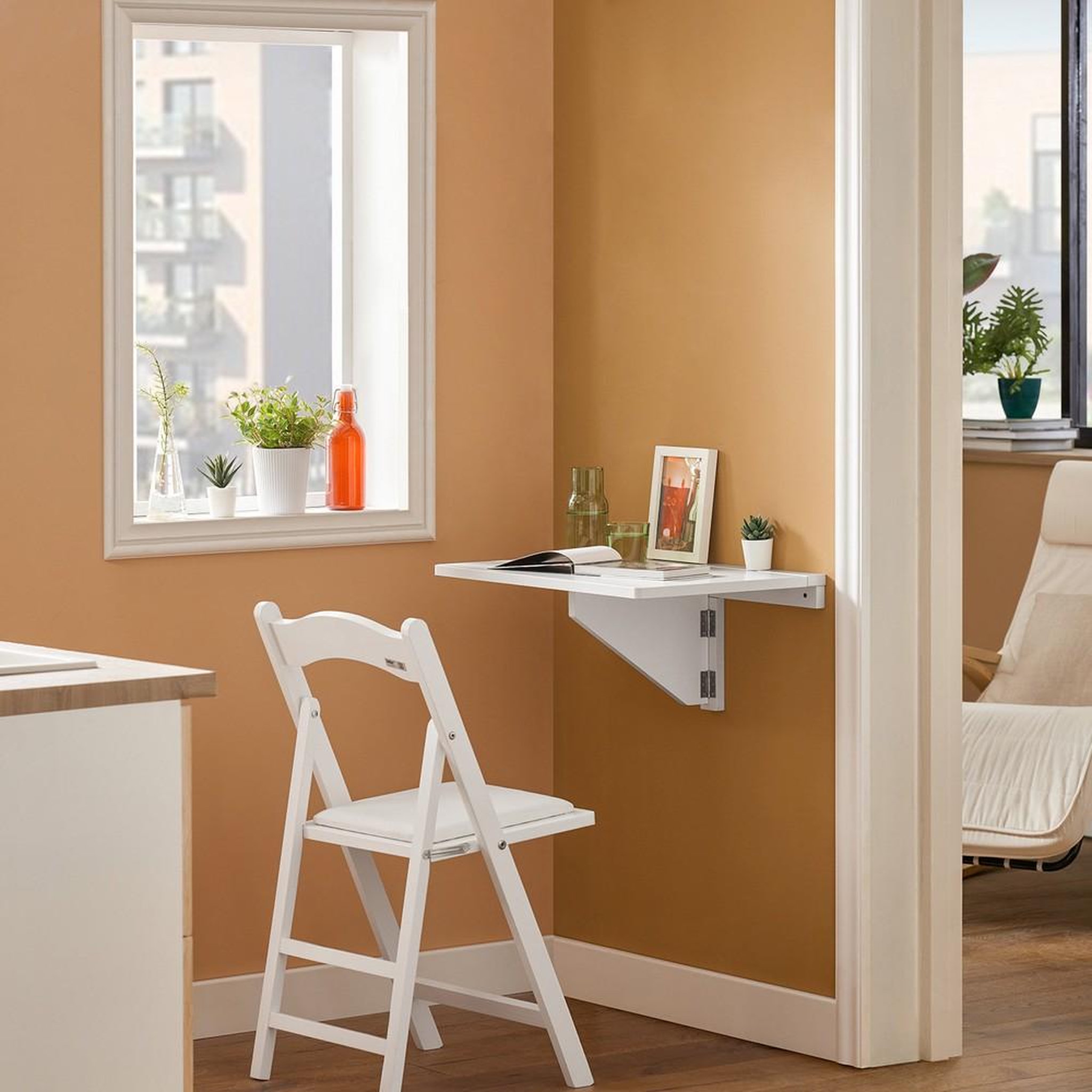 Voir la diapositive 2 : SOBUY SoBuy - Table murale extensible pliante - Minimaliste - FWT03