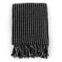 VIDAXL Couverture coton a carreaux 160x210 cm Noir