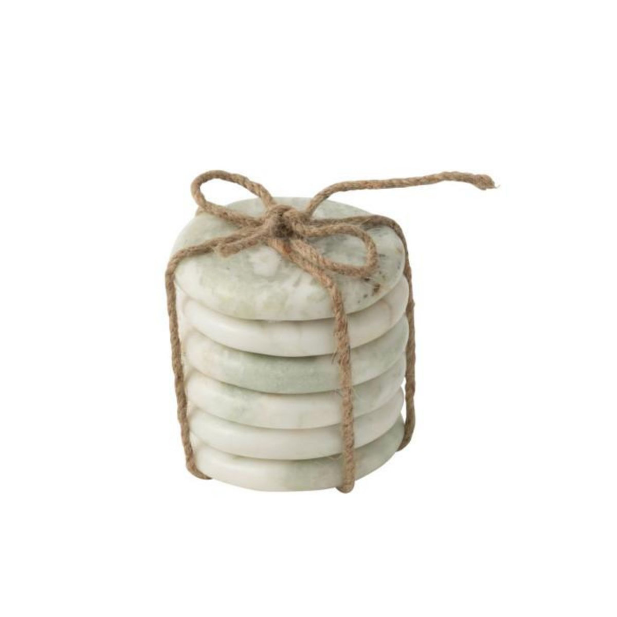 Paris Prix Lot de 6 Dessous de Verre en Marbre  Odell  10cm Blanc & Vert