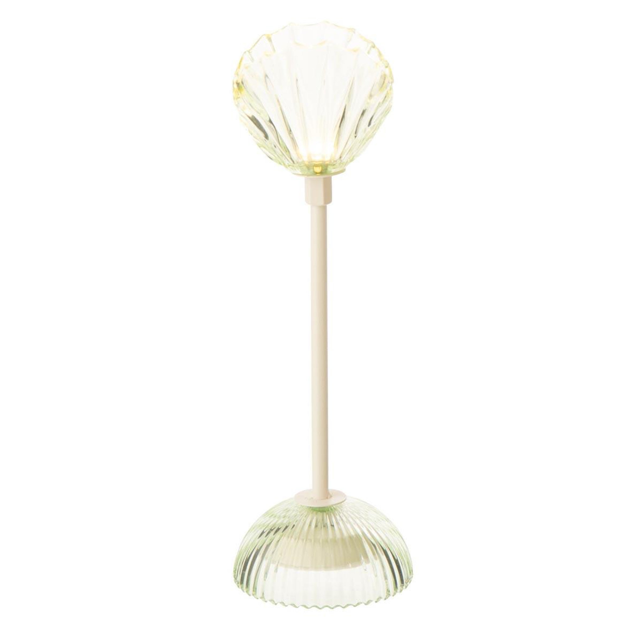 Voir la diapositive 2 : J-LINE Lampe à poser led coquillage  conchiglia  31cm vert clair