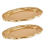 Paris Prix Lot de 2 Plateaux Déco  Louis XV  40cm Or