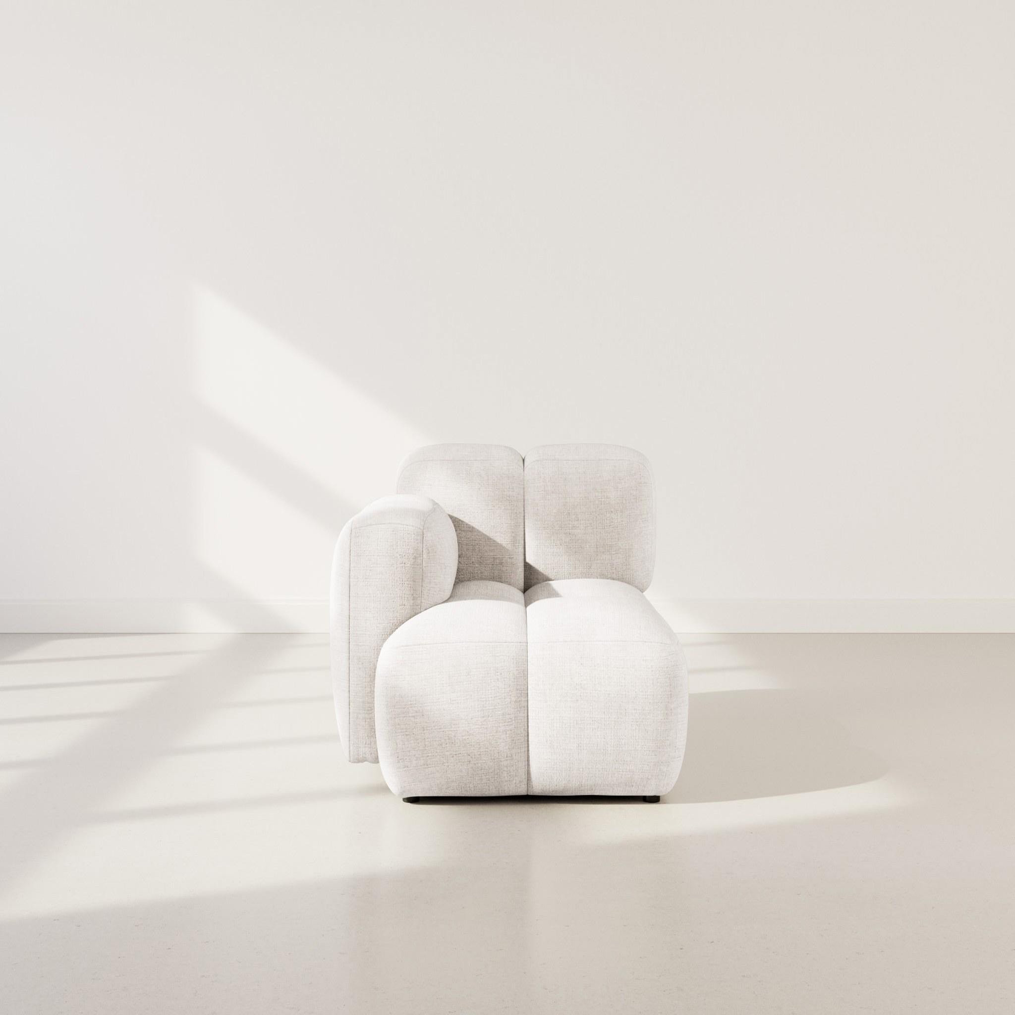 Voir la diapositive 2 : LISA DESIGN Grace - module d'assise gauche en velours texturé
