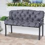 Voir la diapositive 2 : OUTSUNNY Coussin matelas assise dossier pour banc de jardin balancelle canapé 2 places grand confort 120 x 110 x 12 cm gris