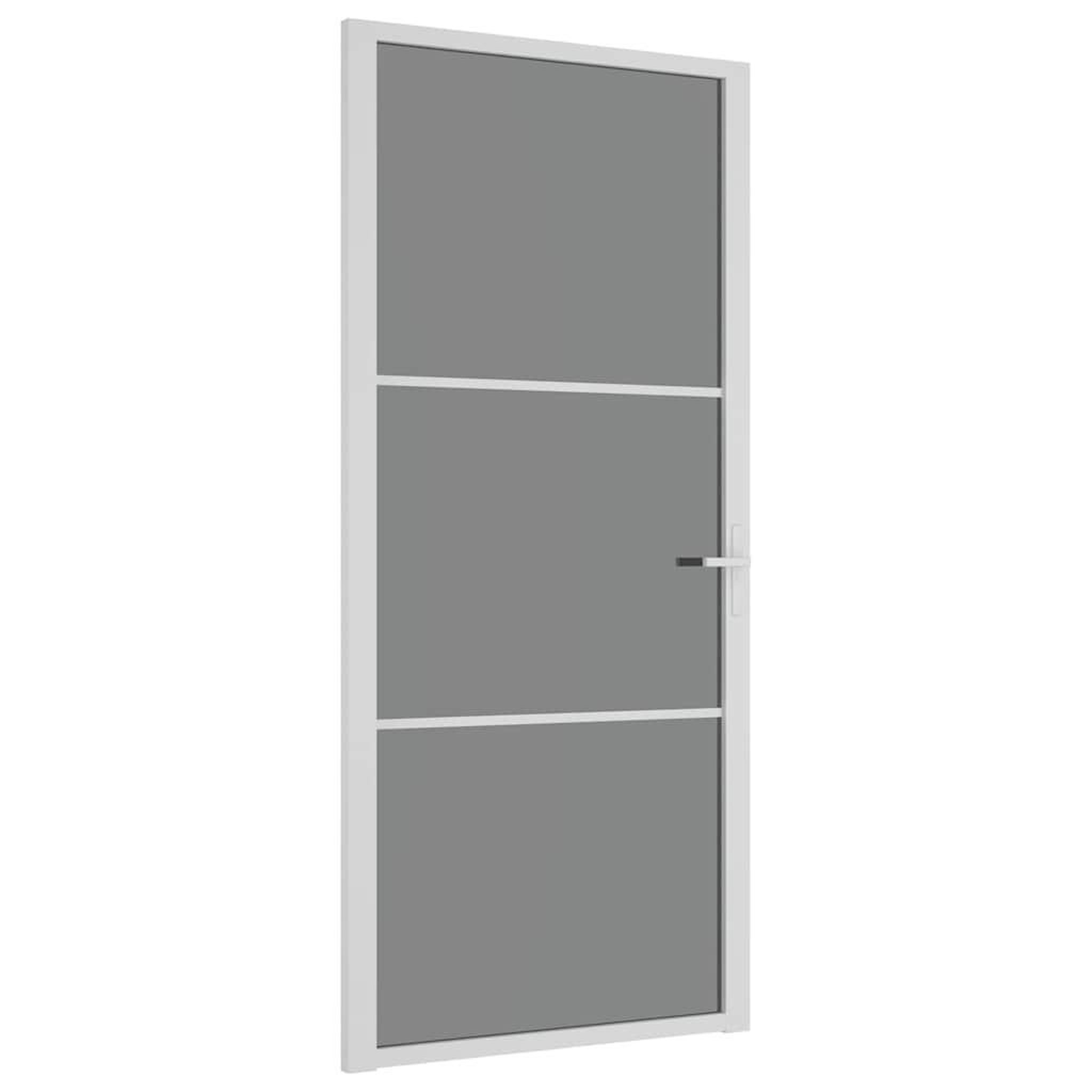 Voir la diapositive 2 : VIDAXL Porte interieure 93x201,5 cm blanc verre esg et aluminium