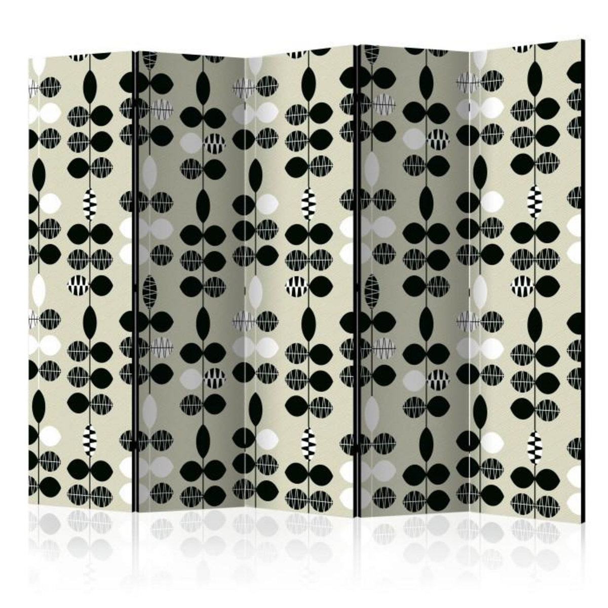 Paris Prix Paravent 5 Volets  Black & White Dots  172x225cm