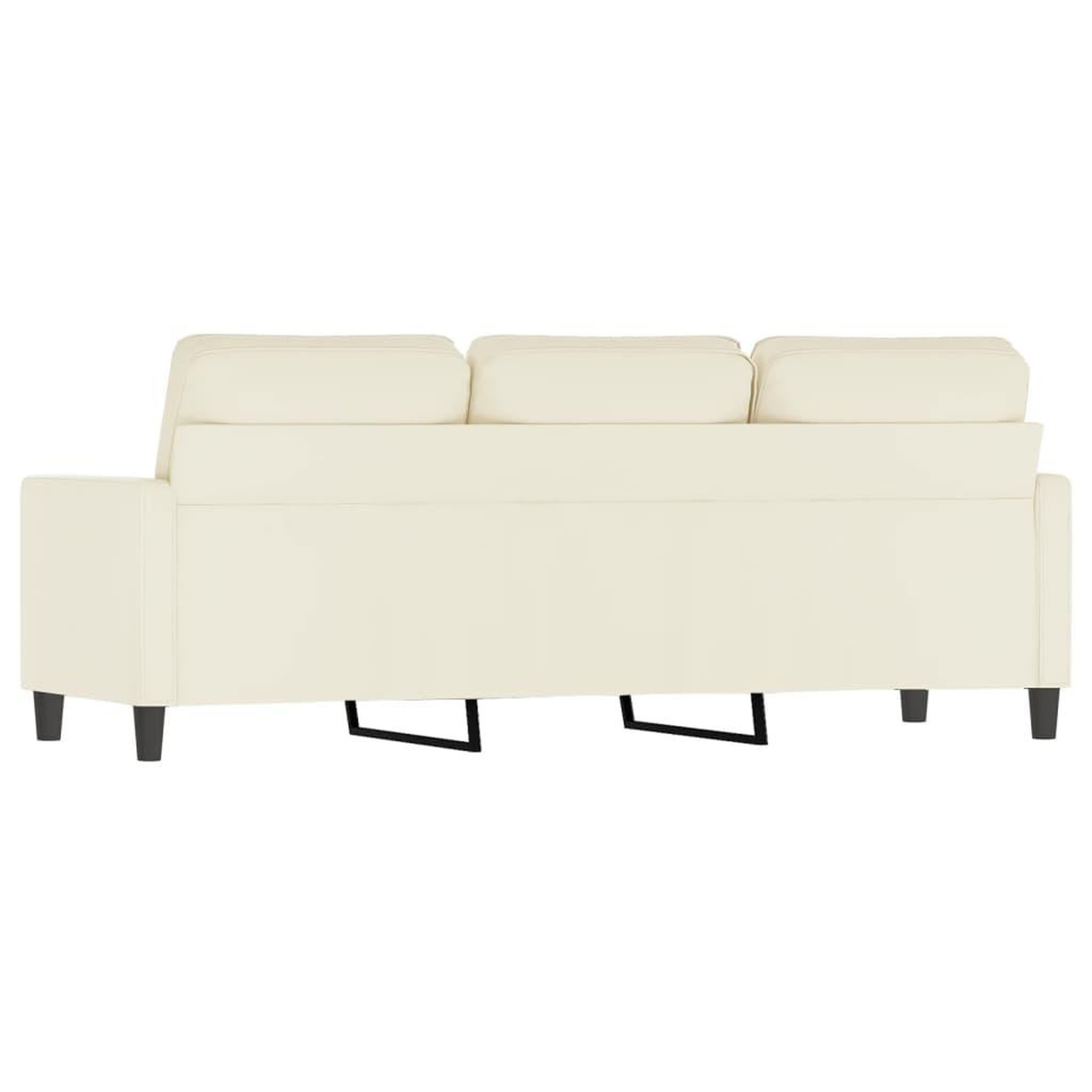 Voir la diapositive 5 : VIDAXL Canape a 3 places Creme 180 cm Velours