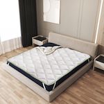 THE WHITE STONE Surmatelas Rafraîchissant 80x190 cm avec Élastiques | Correcteur de Matelas avec Technologie Cooler | Hauteur 4 cm. Coloris disponibles : Blanc