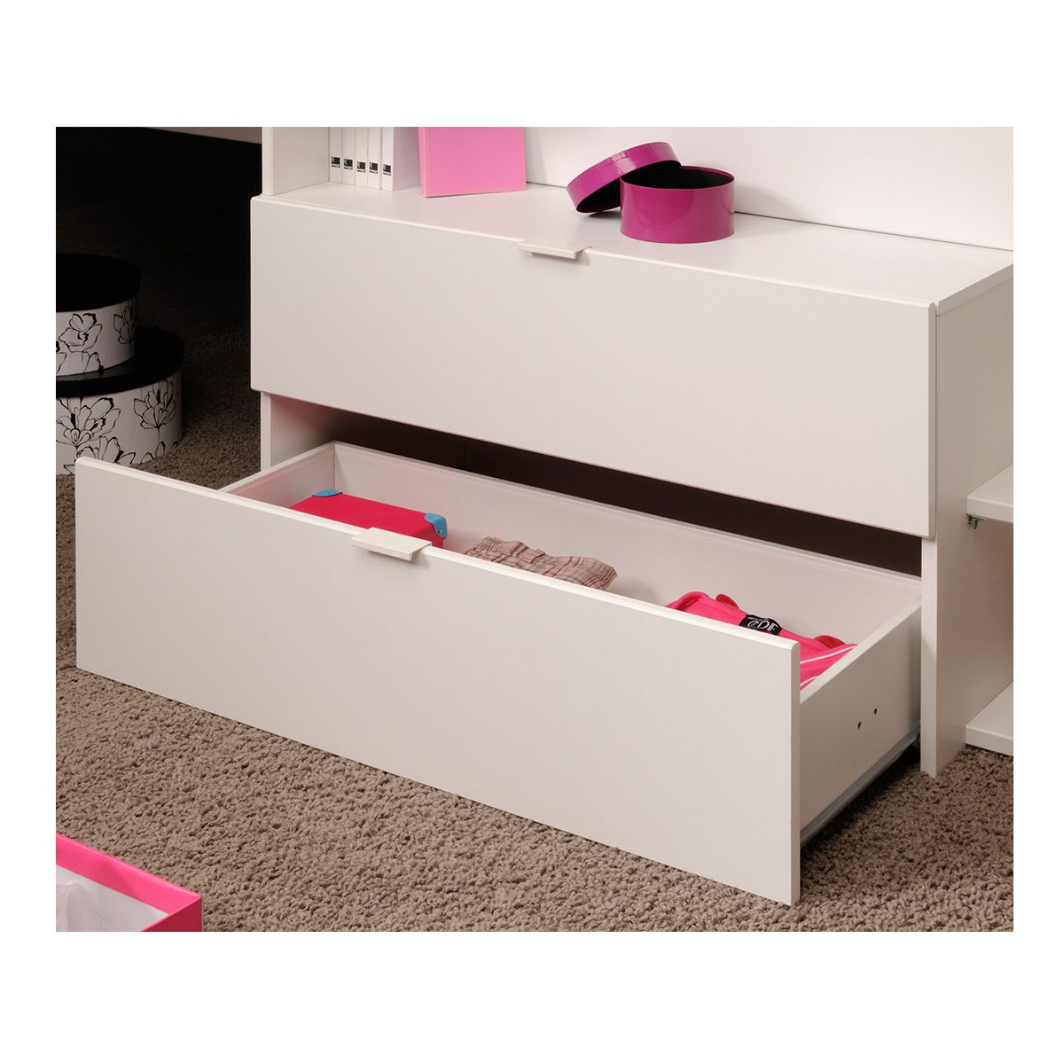 Lit enfant mi hauteur avec rangement 90x190/200cm MIKA