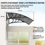Voir la diapositive 5 : OUTSUNNY Auvent marquise de porte design voûté arrondi dim. 100L x 75l x 23H cm alu polycarbonate fumé plastique noir
