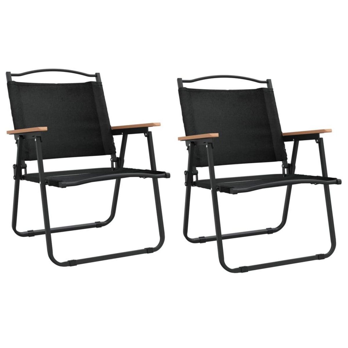 VIDAXL Chaises de camping lot de 2 Noir 54x55x78 cm Tissu Oxford