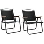 Voir la diapositive 2 : VIDAXL Chaises de camping lot de 2 Noir 54x55x78 cm Tissu Oxford