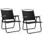 Voir la diapositive 2 : VIDAXL Chaises de camping lot de 2 Noir 54x55x78 cm Tissu Oxford