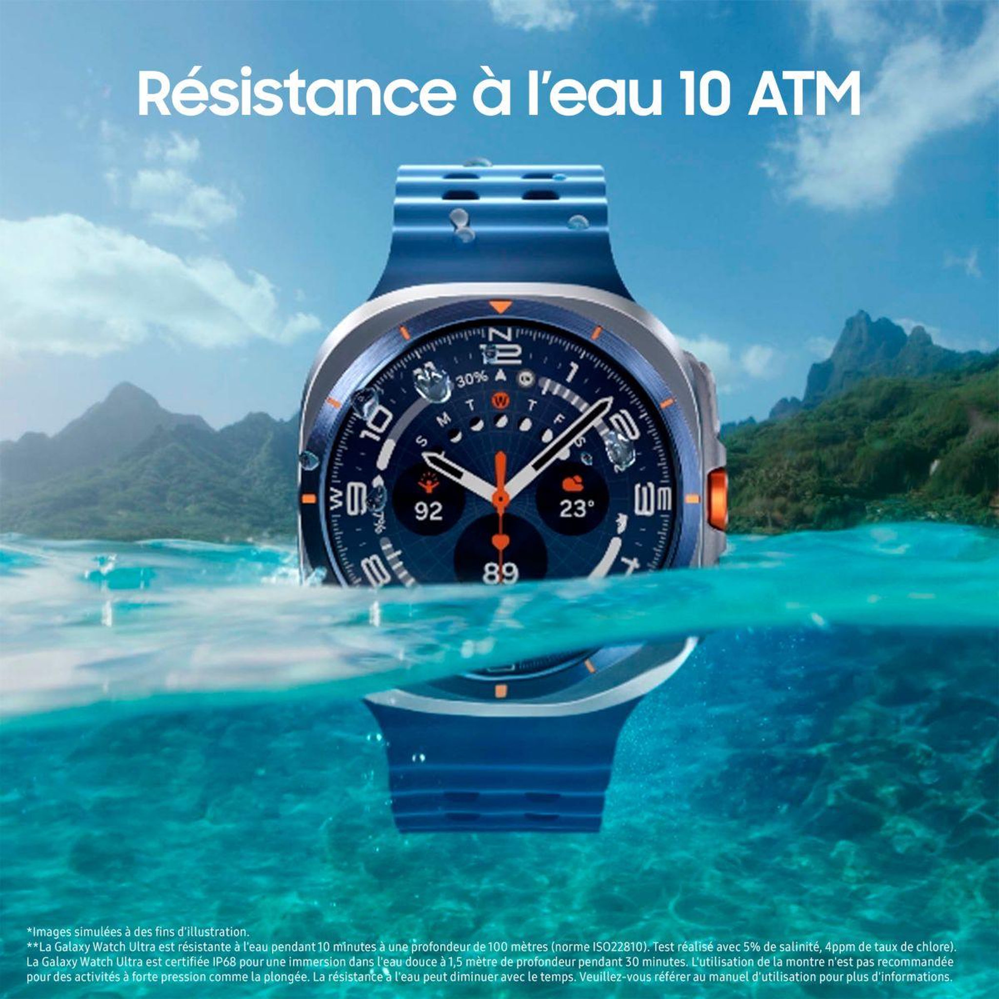 Voir la diapositive 5 : Samsung Montre connectée galaxy watch ultra 2025 bleu titane