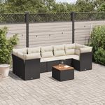 VIDAXL Salon de jardin 8 pcs avec coussins noir resine tressee