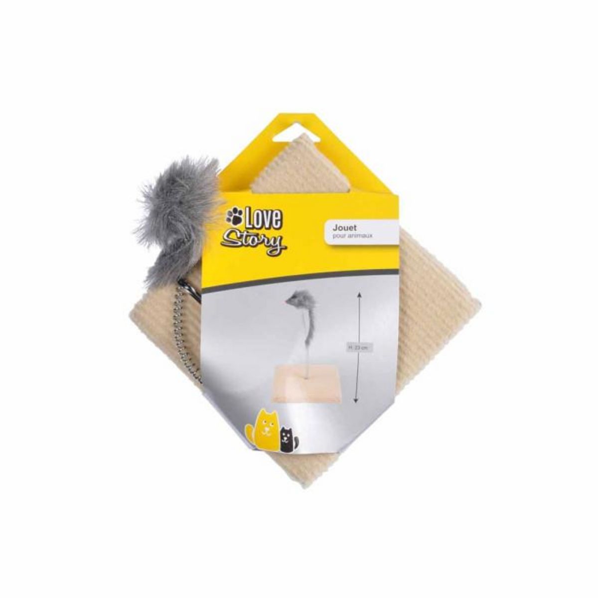 Paris Prix Jouet pour Chat  Souris Ressort sur Plateau  16cm Gris