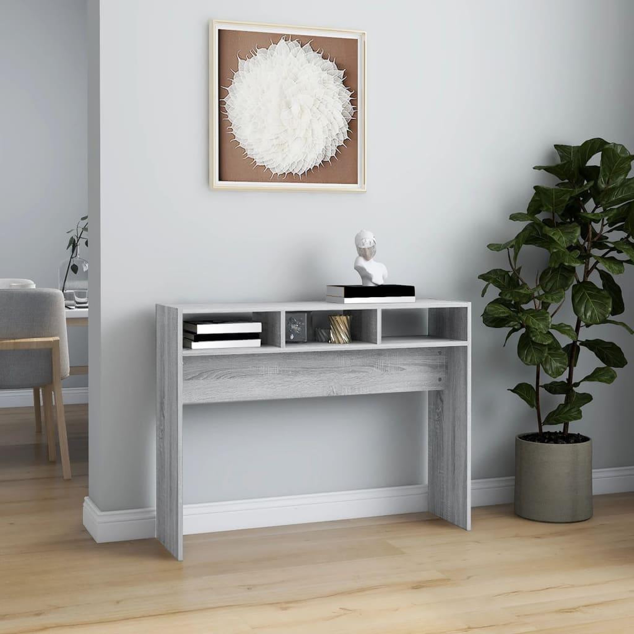Voir la diapositive 3 : VIDAXL Table console Sonoma gris 105x30x80 cm Bois d'ingenierie