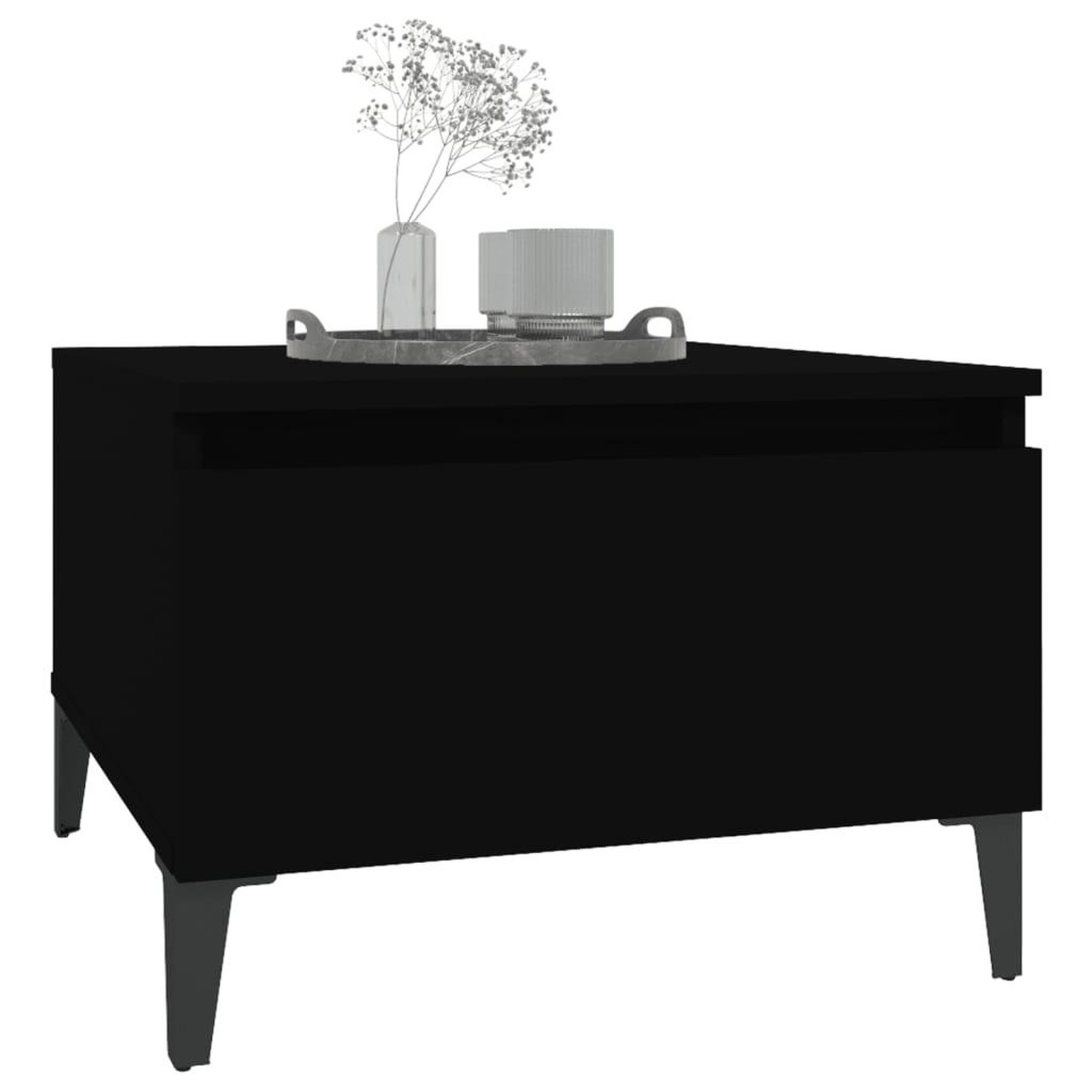 Voir la diapositive 4 : VIDAXL Table d'appoint Noir 50x46x35 cm Bois d'ingenierie