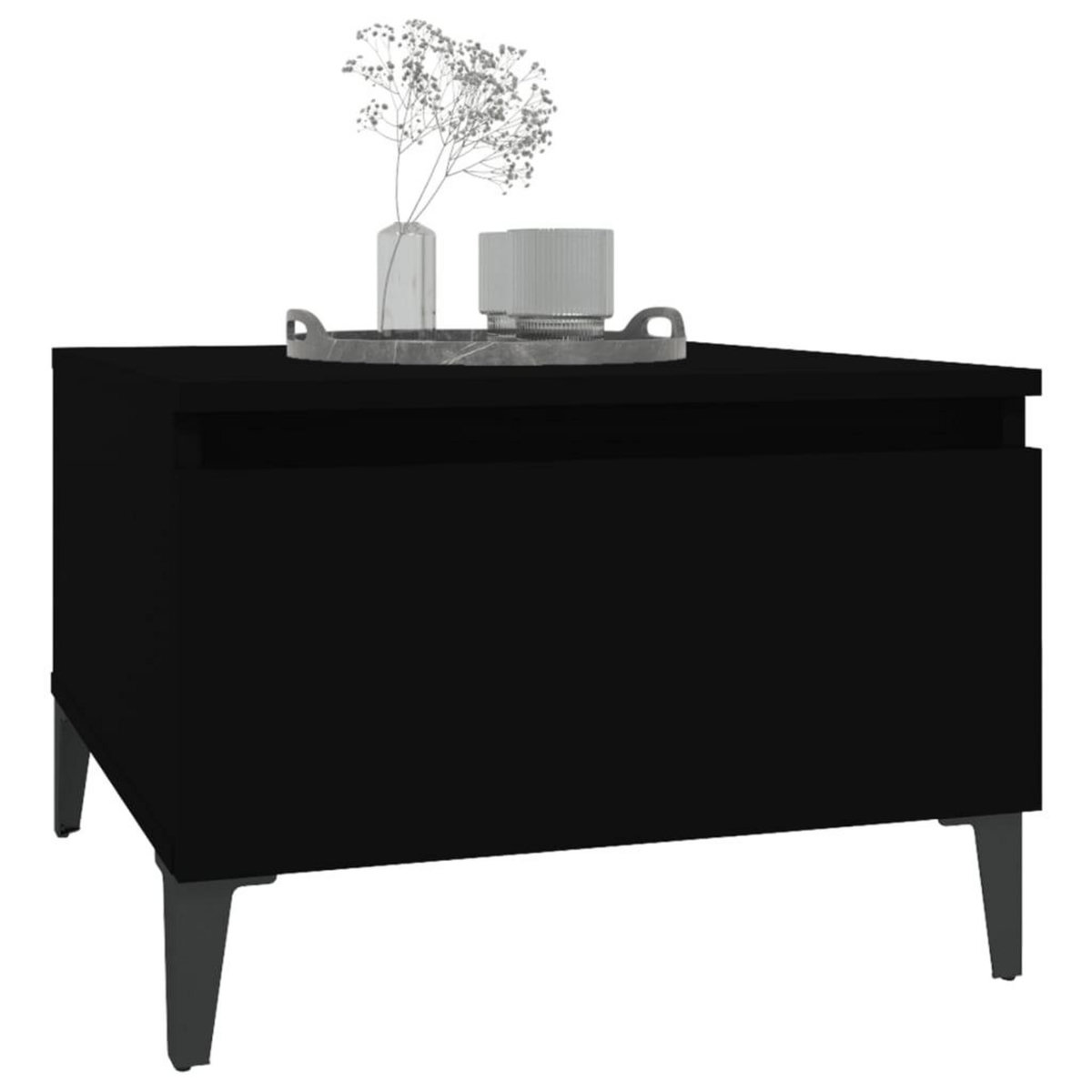 VIDAXL Table d'appoint Noir 50x46x35 cm Bois d'ingenierie