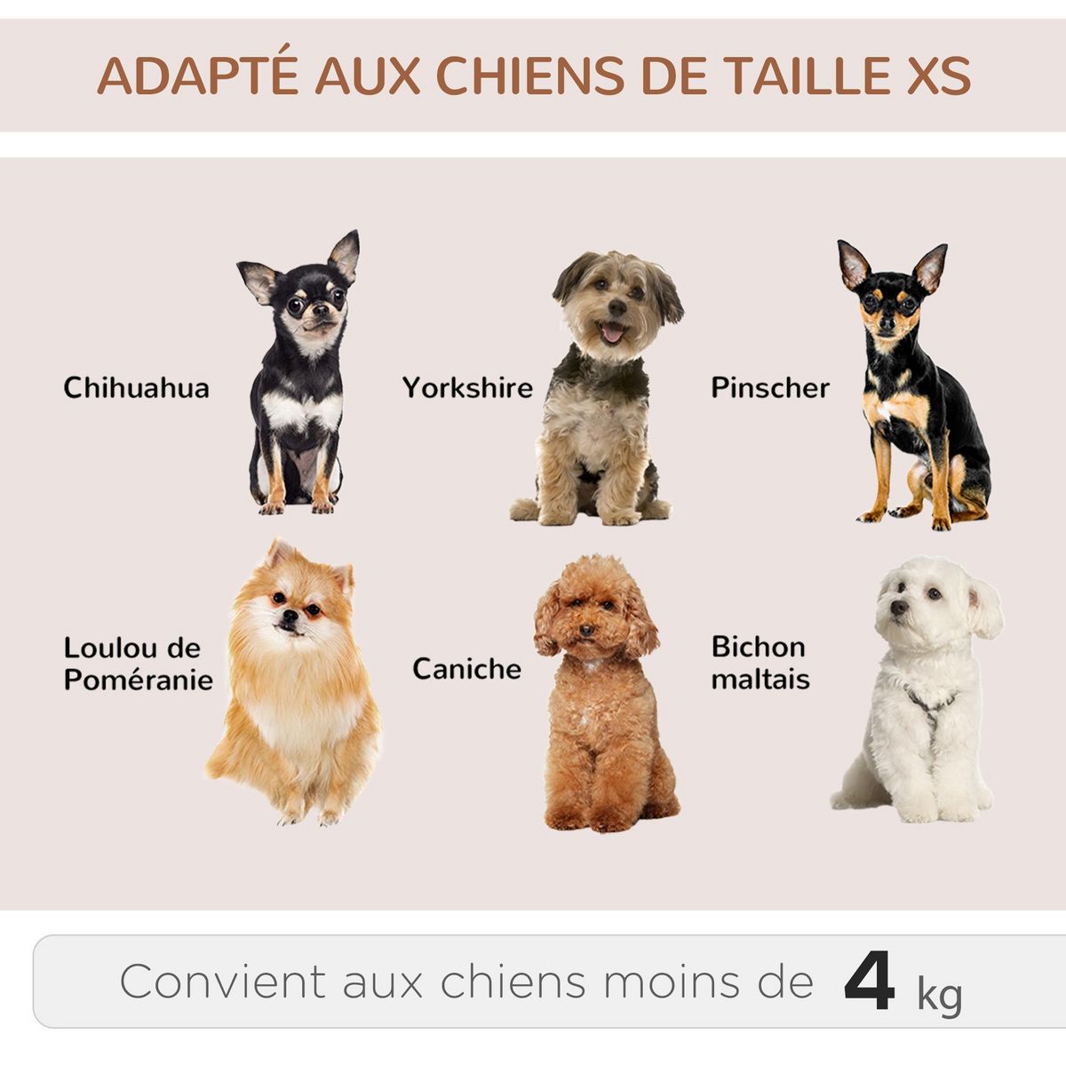 PAWHUT 2 en 1 trolley chariot sac à dos sac de transport à roulettes pour chien chat gris