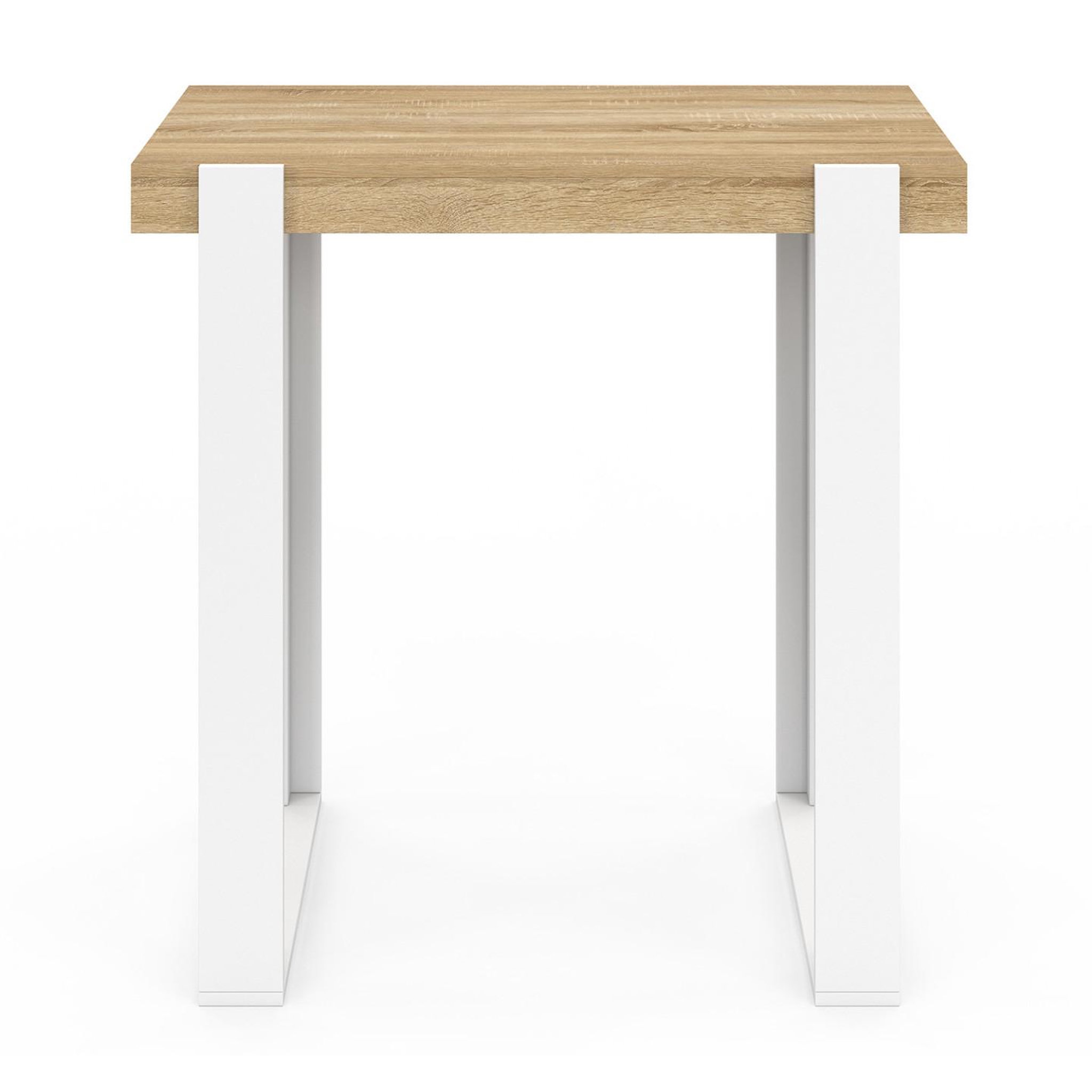 ID MARKET Table haute de bar phoenix bois et blanc 90 cm