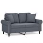 Voir la diapositive 2 : VIDAXL Canape 2 places avec oreillers gris fonce 120 cm velours