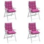 Voir la diapositive 4 : VIDAXL Coussins de chaise a dossier bas lot de 4 rose tissu oxford
