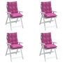 Voir la diapositive 4 : VIDAXL Coussins de chaise a dossier bas lot de 4 rose tissu oxford