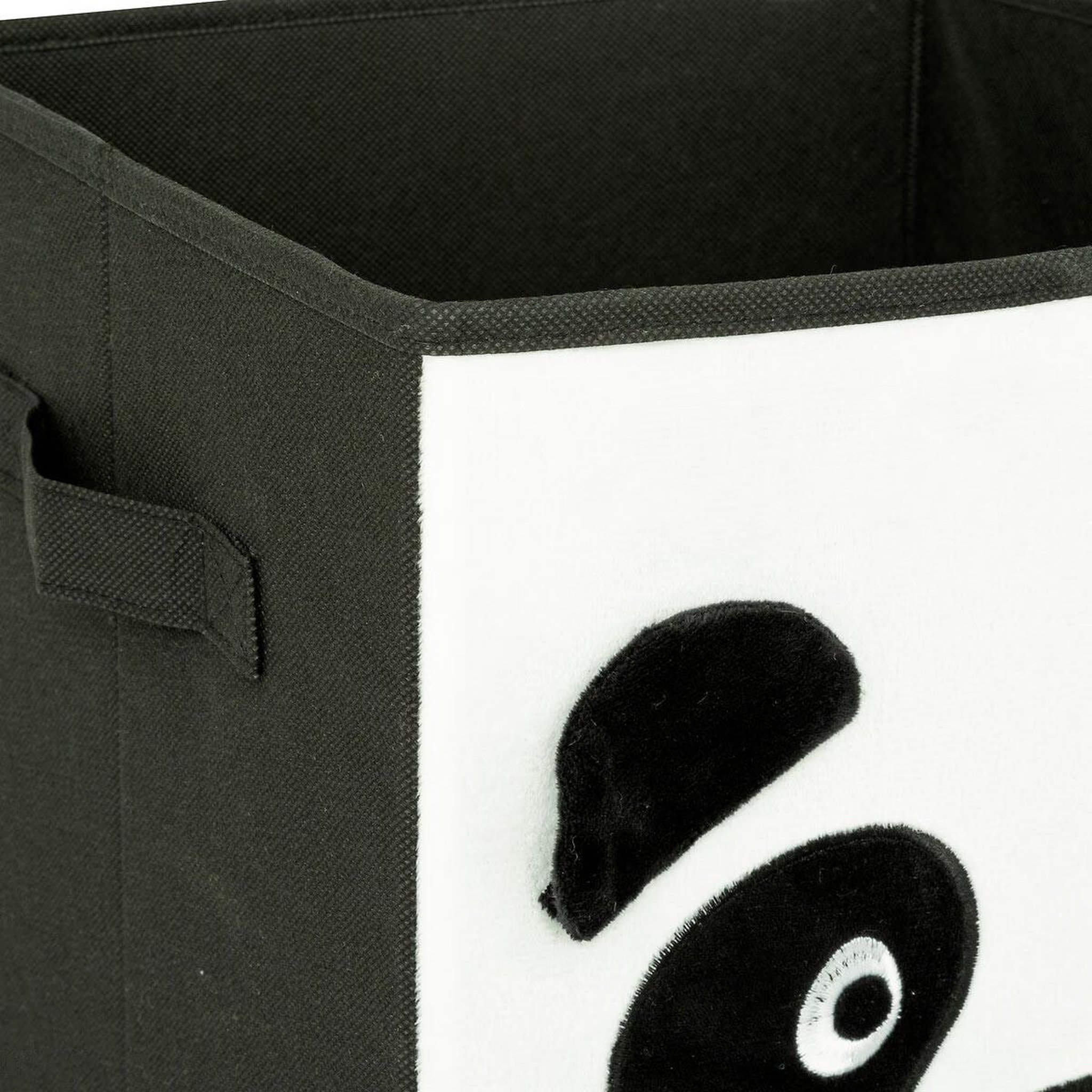 Voir la diapositive 2 : Atmosphera Kids Boîte de rangement pliable  panda  29x29cm noir & blanc