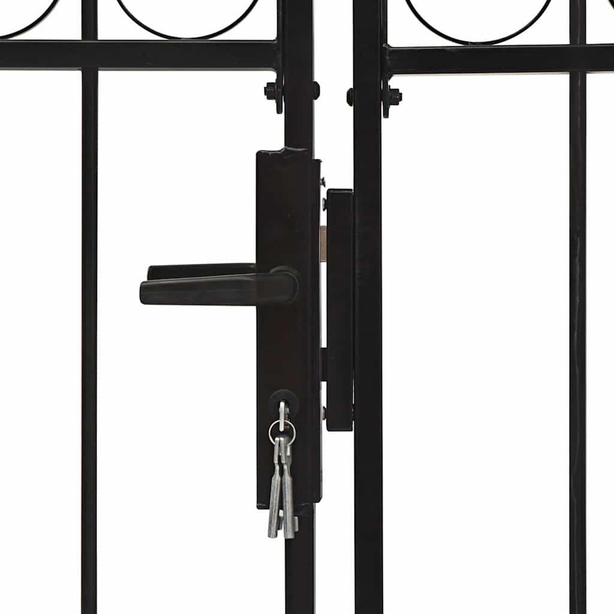 Voir la diapositive 3 : VIDAXL Portail de cloture assen a double porte avec arc en haut en acier 300x200 cm