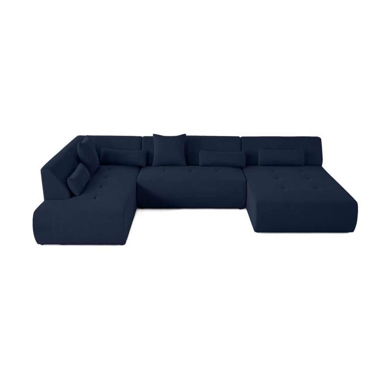 LISA DESIGN Onyx - canapé panoramique d'angle gauche - 7 places - en tissu mailles 3d