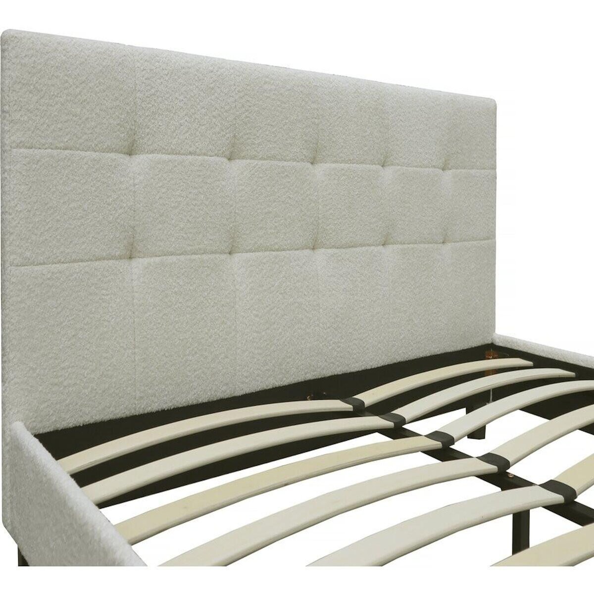 Habitat et Jardin Lit tissu bouclette  Julia  140x190cm - Crème