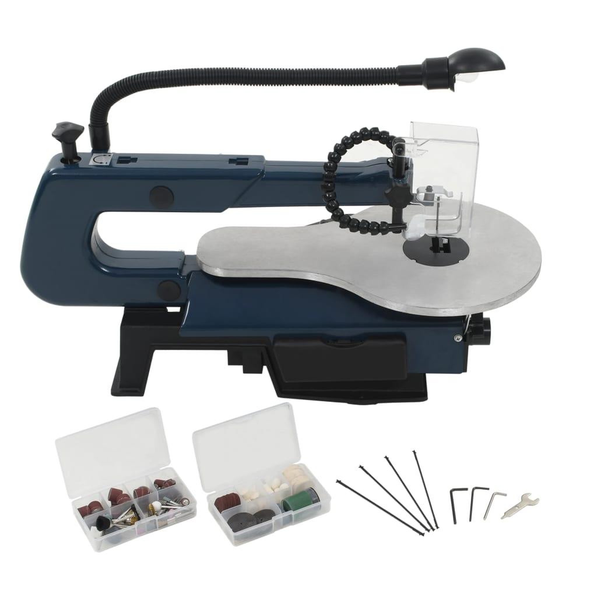 Voir la diapositive 2 : VIDAXL Ensemble de scie a chantourner 108 pcs 125 W 252 mm