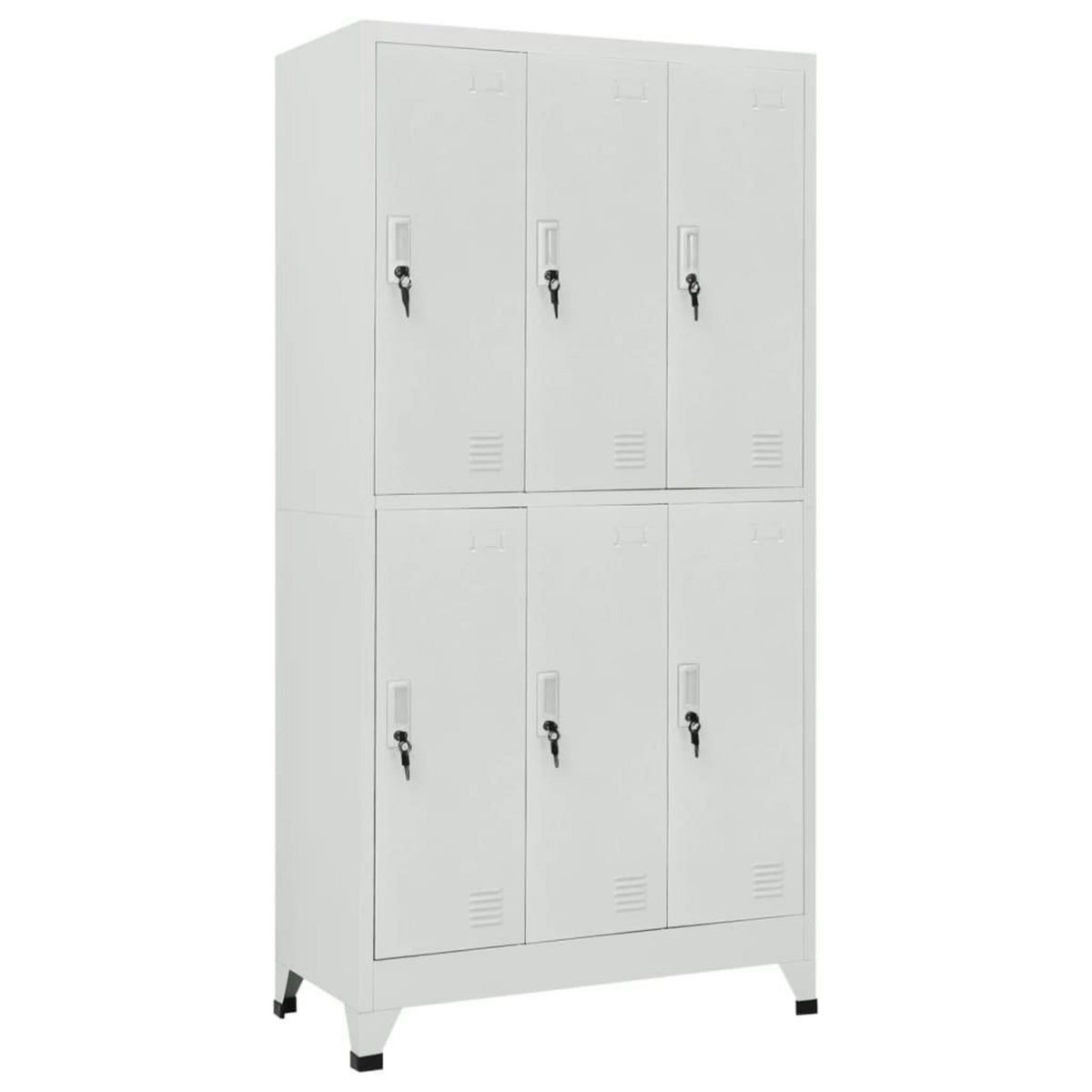 VIDAXL Armoire a casier avec 6 compartiments Acier 90x45x180 cm Gris