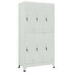 VIDAXL Armoire a casier avec 6 compartiments Acier 90x45x180 cm Gris