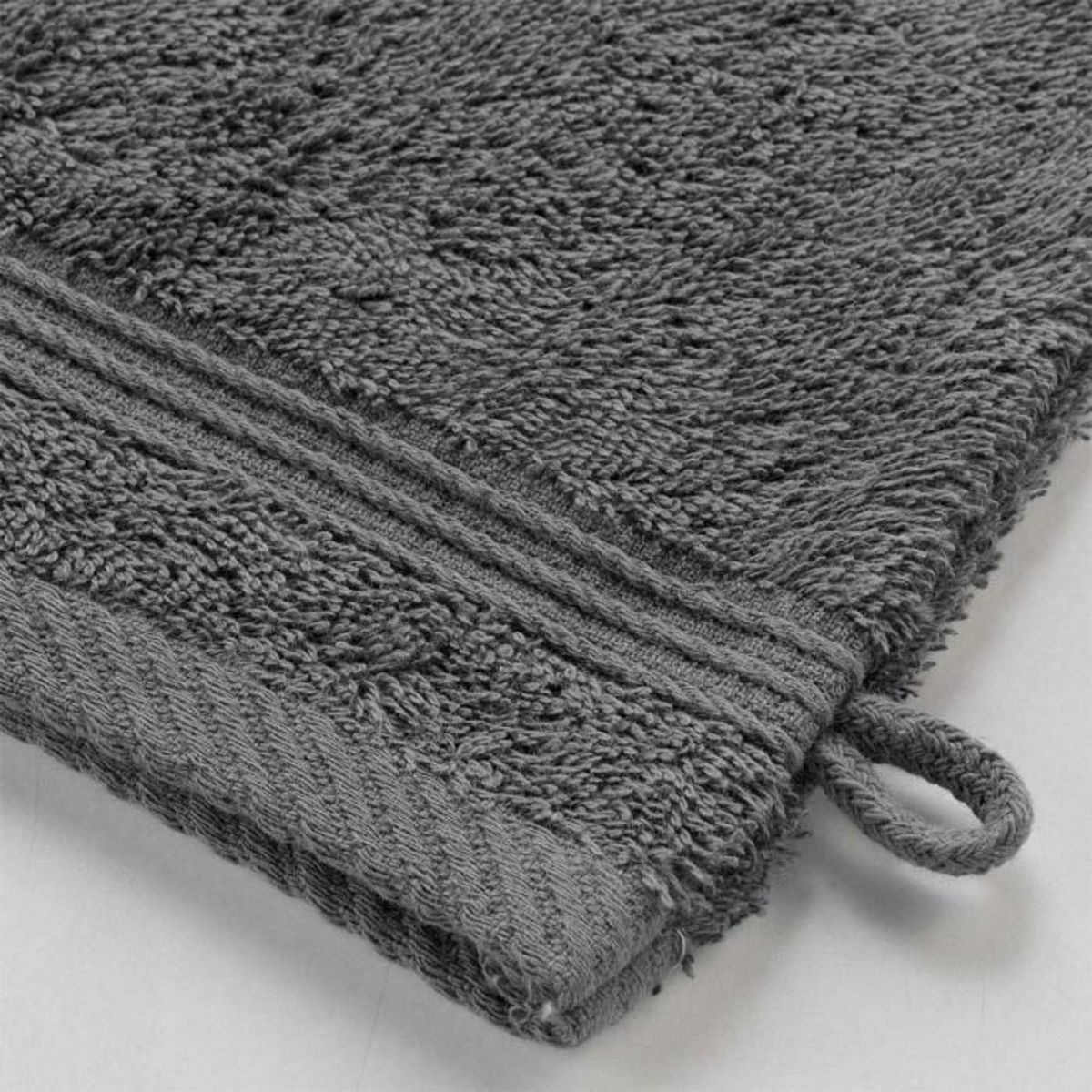 Paris Prix Lot de 2 Gants de Toilette  Tendresse  15x21cm Anthracite