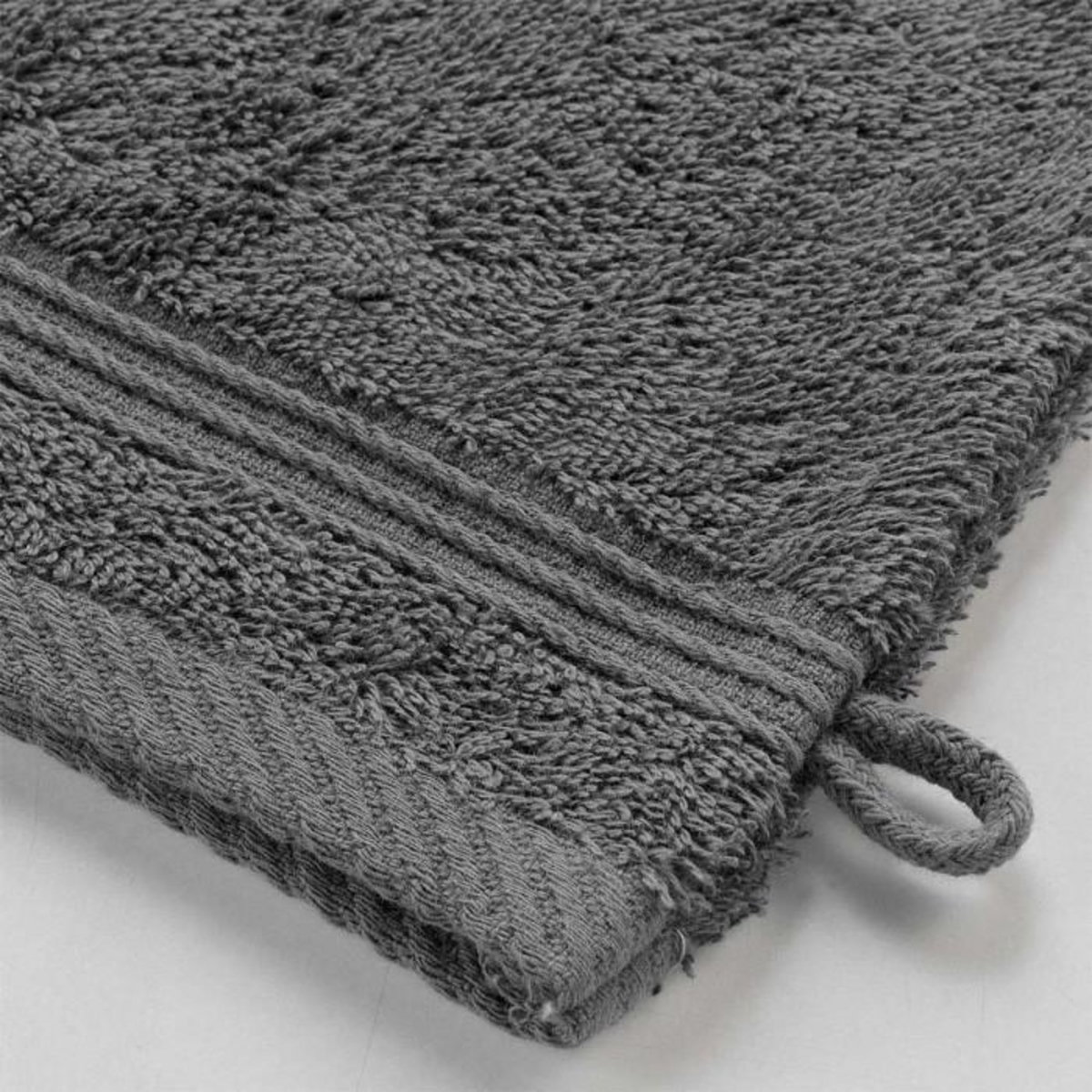 Paris Prix Lot de 2 Gants de Toilette  Tendresse  15x21cm Anthracite