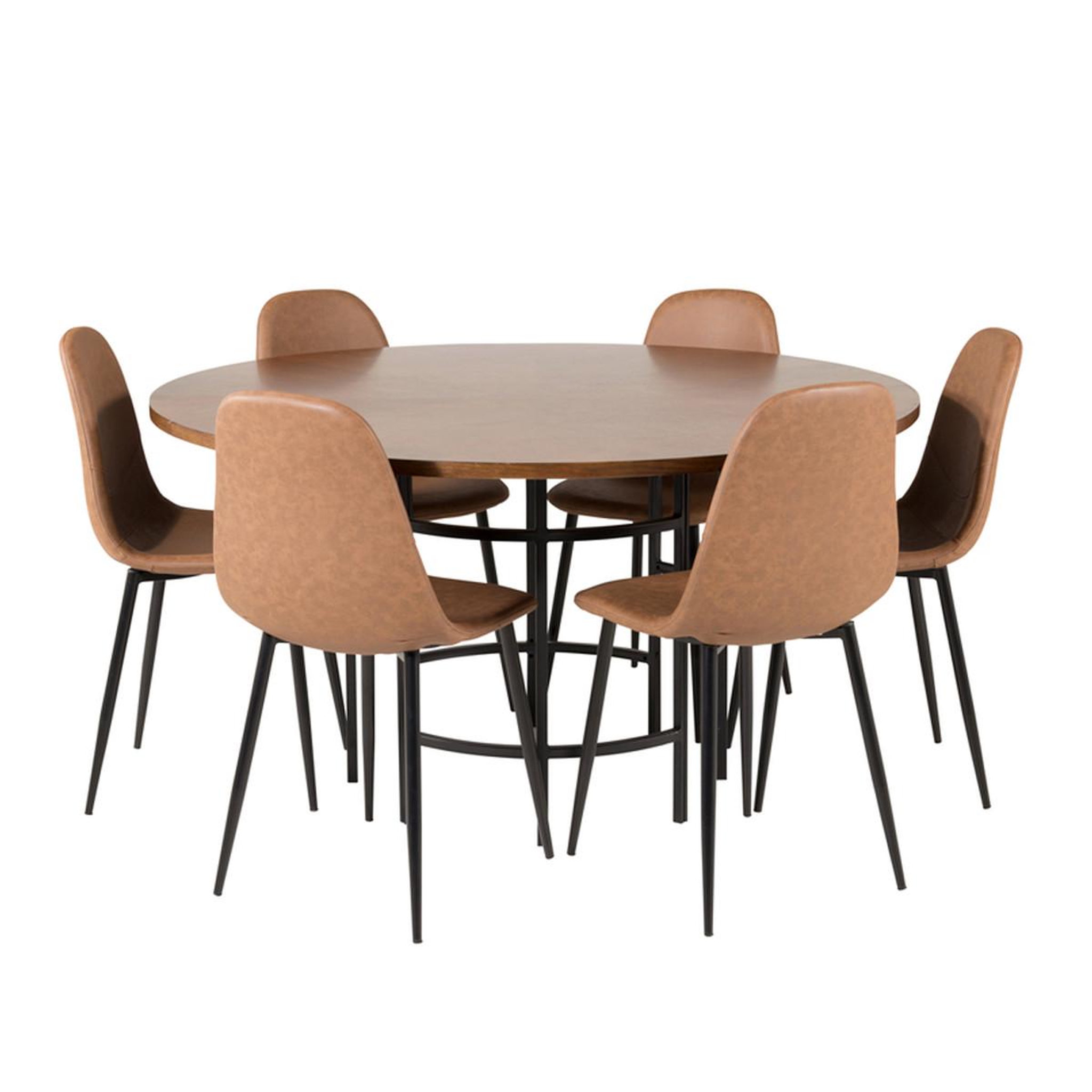 Paris Prix Ensemble table à manger & 6 chaises  copenhagen & polar  140cm marron