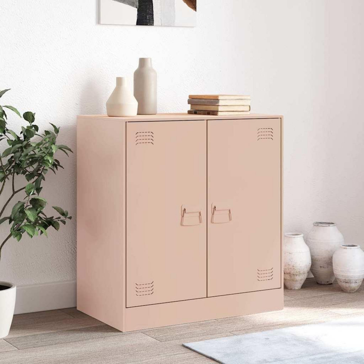 VIDAXL Buffet rose 67x39x73 cm acier