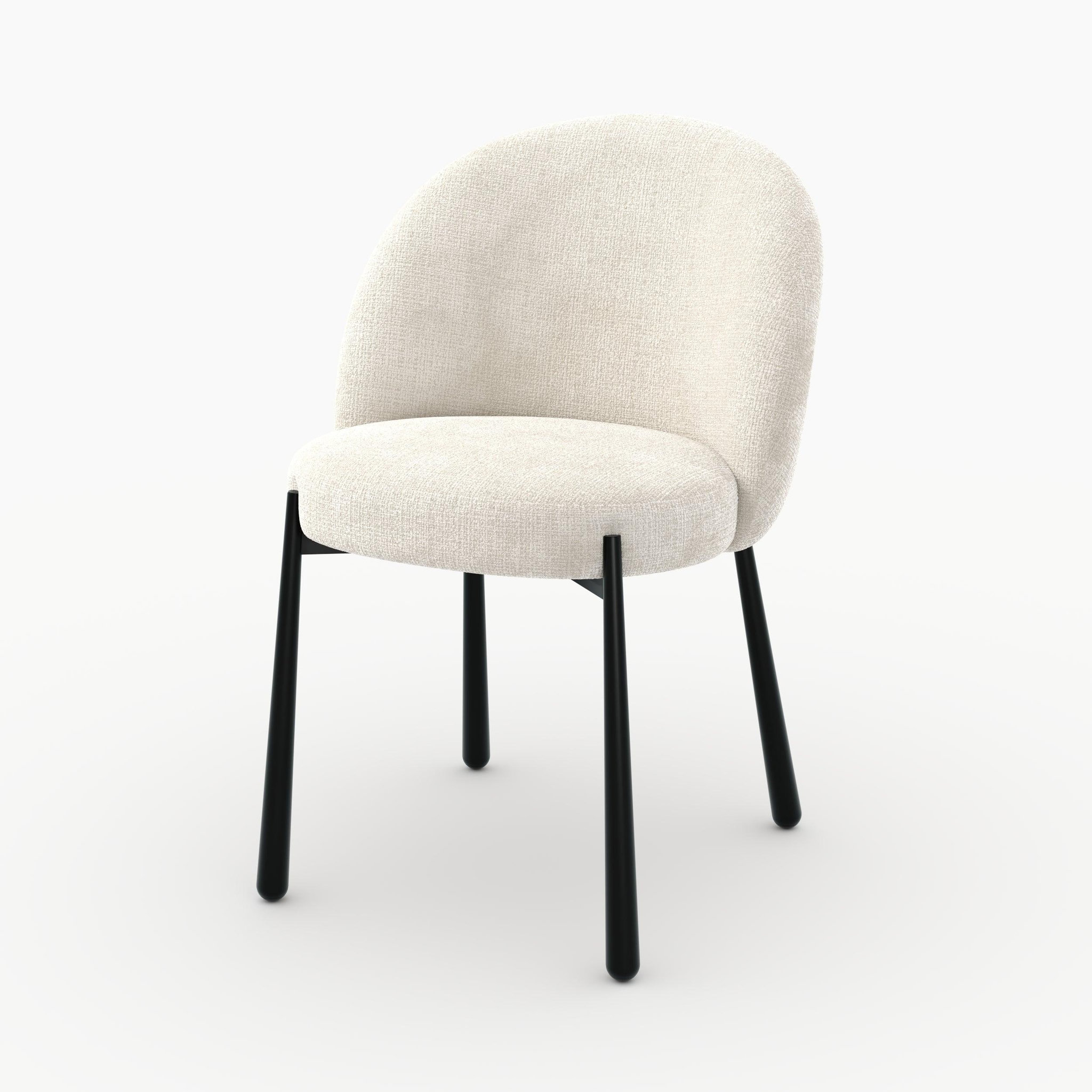 Voir la diapositive 5 : MAISON PAVANE Lot de 2 chaises en velours chenillé écru et métal noir-pulpy