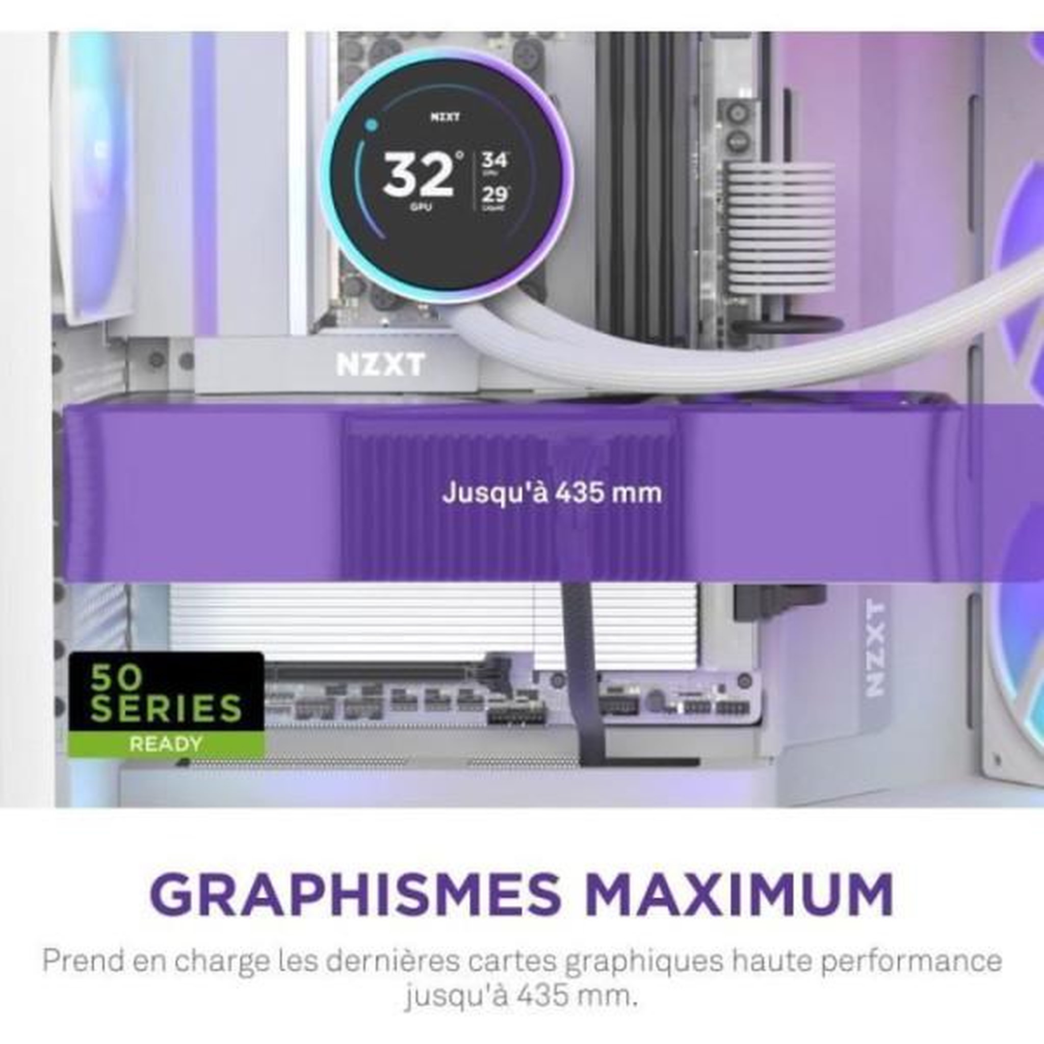 Voir la diapositive 3 : NZXT Boitier moyen-tour nzxt h9 flow rgb - ventilateurs rgb inclus - blanc - cm-h92fw-r1