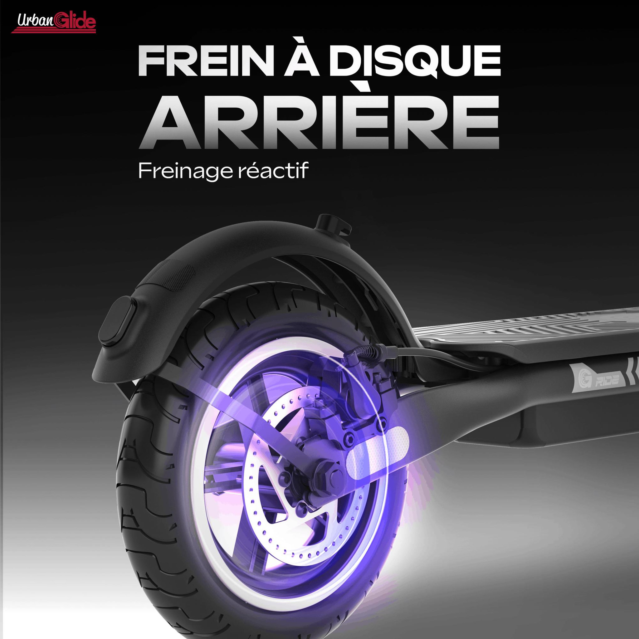 Voir la diapositive 5 : URBANGLIDE 85 evo – poids 15kg – pneu 8,5  gonflable – trottinette électrique urbanglide – autonomie jusqu'a 15 km – batterie 25.2v