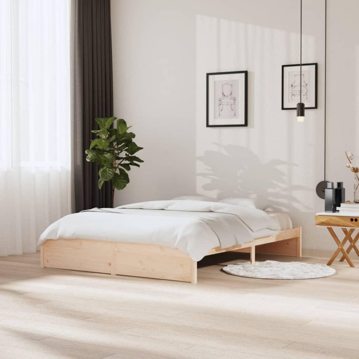 VIDAXL Cadre de lit sans matelas bois massif 160x200 cm