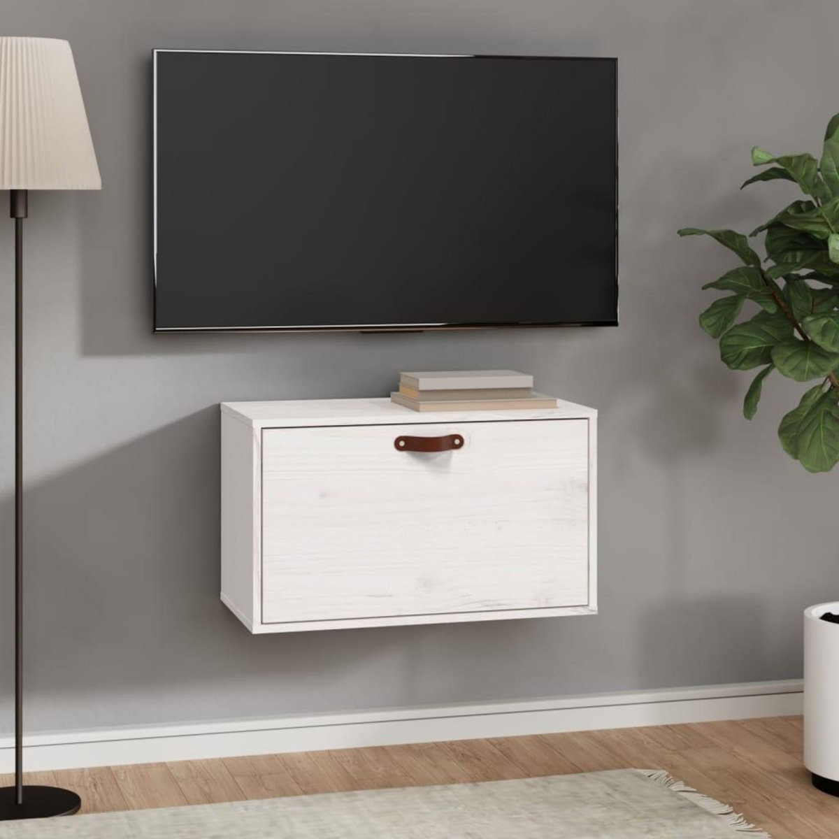 VIDAXL Armoire murale Blanc 60x30x35 cm Bois de pin massif